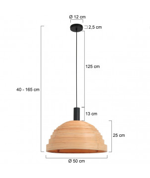 Afmetingen - Hanglamp - 3080BE Veneer - Steinhauer