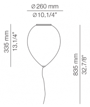 Afmetingen - Plafondlamp Kinderlamp - T3052 Balloon - Estiluz