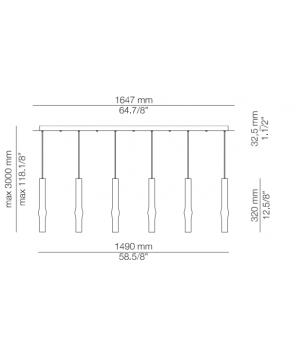 Afmetingen - LED Hanglampen - L165S Flow - Estiluz