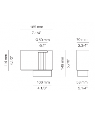 Afmetingen - LED Buitenlamp Wandlamp - A4054X Frame - Estiluz