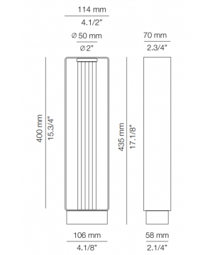 Afmetingen - LED Buitenlamp Vloerlamp - A4056X Frame - Estiluz