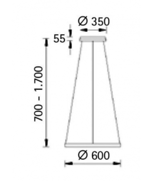 Afmetingen - LED Hanglamp - 51.501.34 Lisa - Knapstein