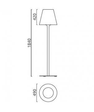 Afmetingen - LED Buitenlamp Vloerlamp - 2166 Moris XL - Helestra