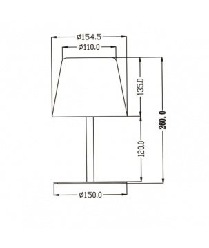 Afmetingen - LED Tafellamp - 13815 RGB Oplaadbaar - Lucide