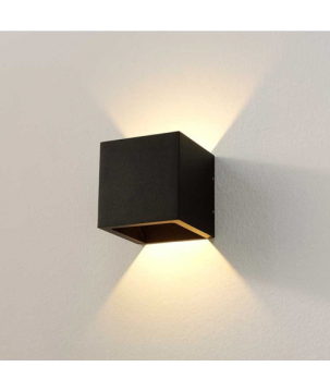 Wandlampen - 8957 Cube Zwart - Artdelight
