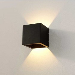 LED wandlamp 8957 cube zwart - Artdelight