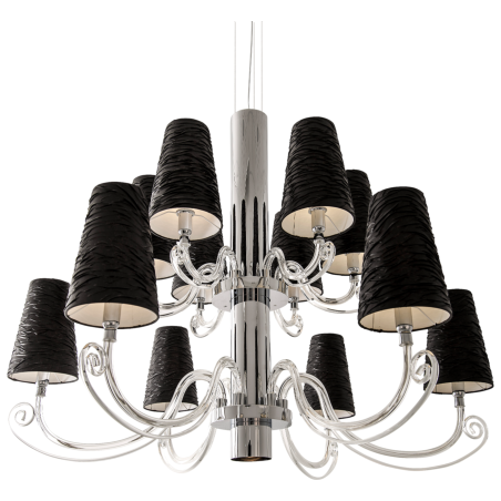 Hanglamp - Arabian Pearls H12+1 - Ilfari - chroom - crushed zwart