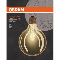 Verpakking - Globelamp - E27 - Fila 125mm Goud Dim - 4W - Osram