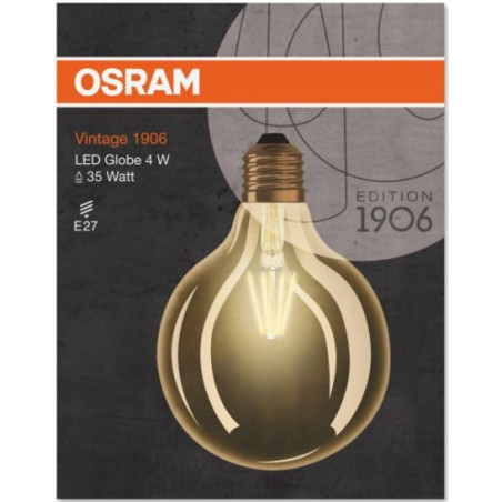 Globelamp - E27 - Fila 125mm Goud - 4W - Osram