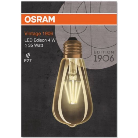 Verpakking - Rustieklamp - E27 - Fila ST64 Goud Dim - 4W - Osram
