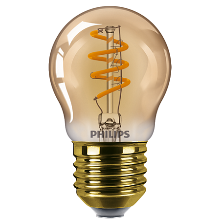 Kogellamp - E27 - Fila Vintage Goud Dim - 4,5W - Philips