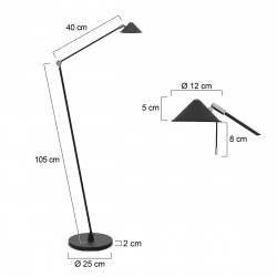 Afmetingen - LED Vloerlamp - 2559ZW Punkt - Steinhauer